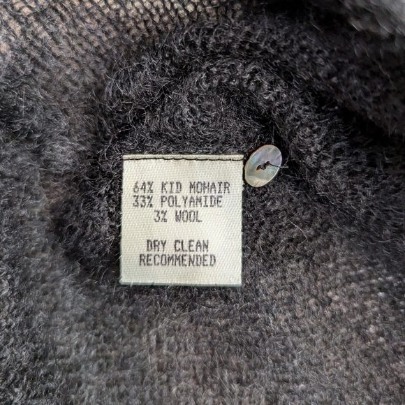 Margaret O'Leary Black Ruffle Flare Sleeve Button Cardigan Size 1 (XS/S) Mohair - Picture 11 of 16